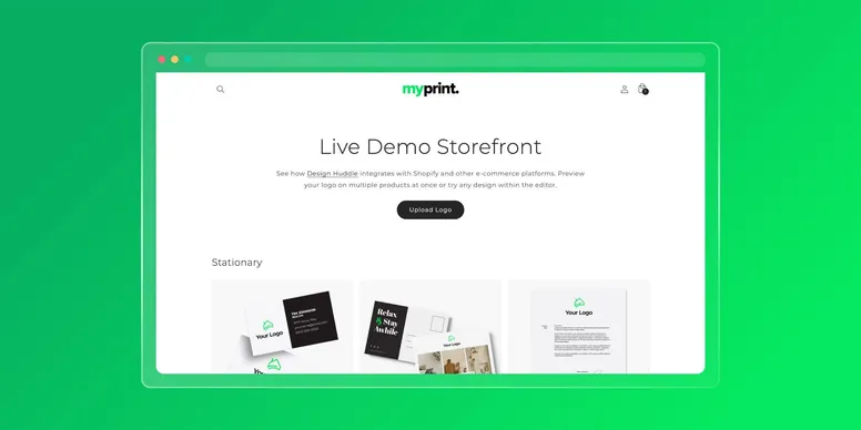 MyPrint demo storefront preview