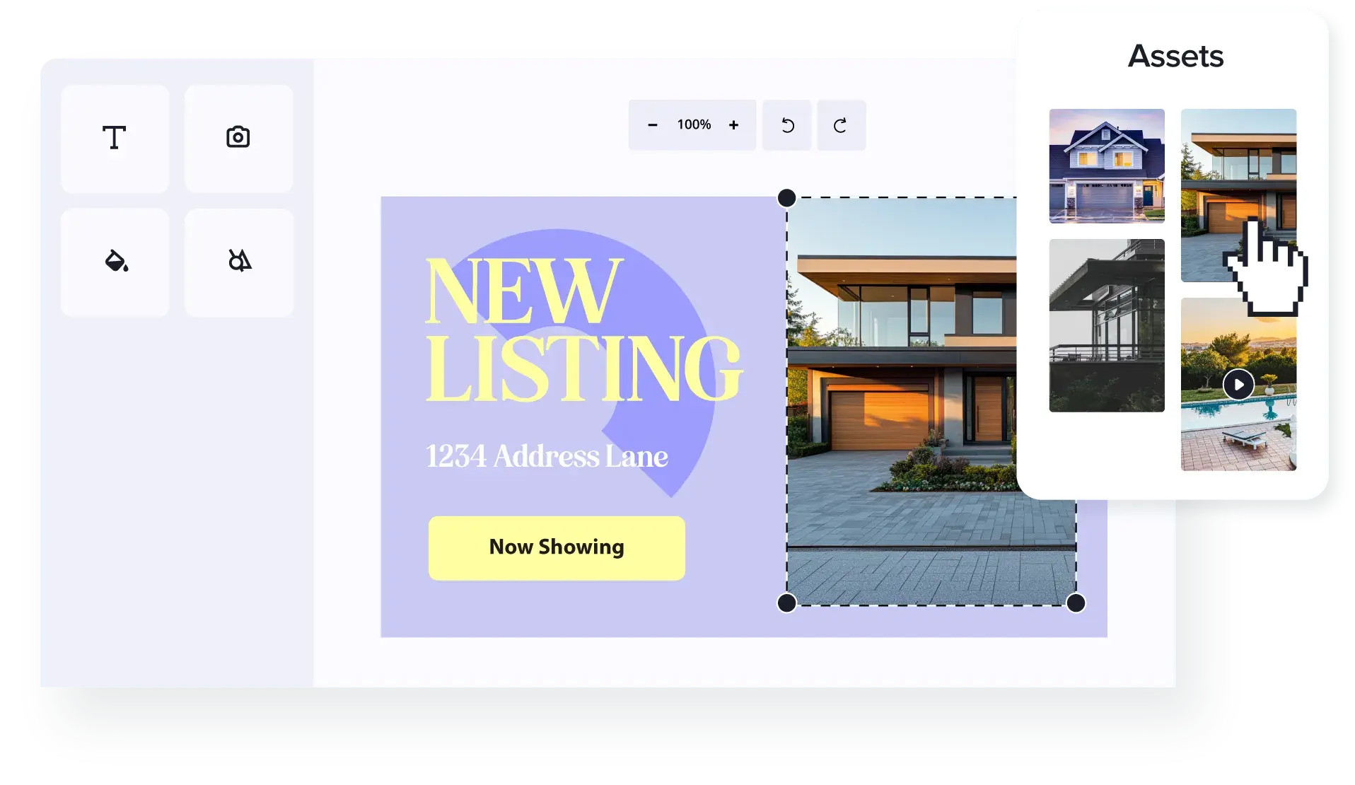 Real estate listing design customized in Design Huddle
