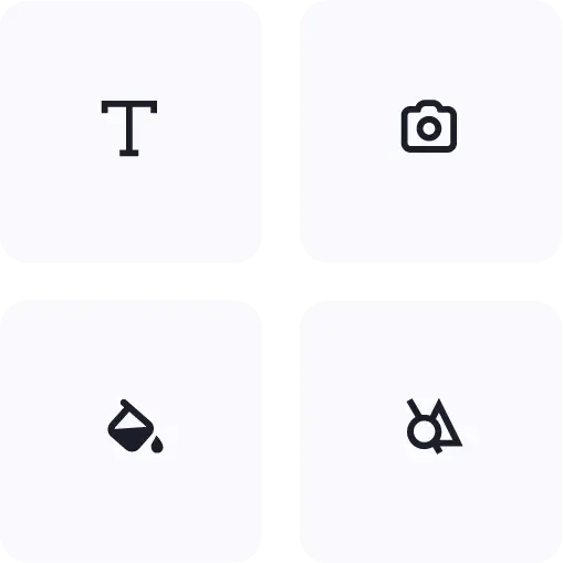 Four buttons graphic detailing part of the animation